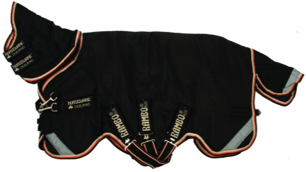 Horseware Rambo Supreme heavy Weidedecke schwarz/ orange EINZELSTÜCK