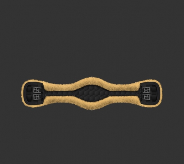 MATTES anatomischer Kurzgurt mit abnehmbarem Lammfell schwarz/ natur