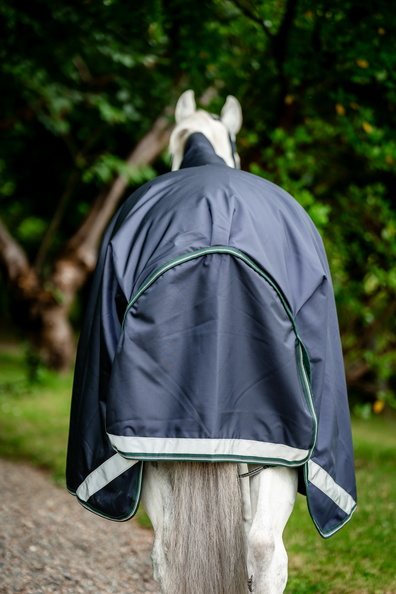 Horseware Rambo WUG medium Navy/Hunter Green & Silver