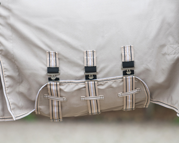 QHP Ekzemdecke Hoodie Weidedecke Fliegendecke Beige