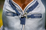 Abverkauf!!! Horseware Rambo Protector Fliegendecke siler/ navy Plus Halsteil