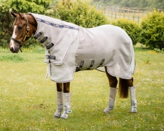 Abverkauf!!! Horseware Rambo Protector Fliegendecke siler/ navy Plus Halsteil