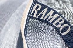 Abverkauf!!! Horseware Rambo Protector Fliegendecke siler/ navy Plus Halsteil