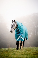 Horseware Amigo Bravo 12 Plus lite 100g mit Halsteil Disc storm green