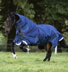Abverkauf!!! Horseware Rambo Optimo Plus mit Halsteil Weidedecke ohne Füllung Navy/Burgundy
