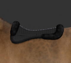 MATTES EWWA Lammfell Sattelkissen Fellrand vorne/ hinten schwarz/ schwarz